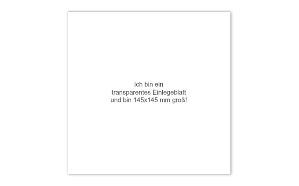transparentes Einlegeblatt 145x145 mm