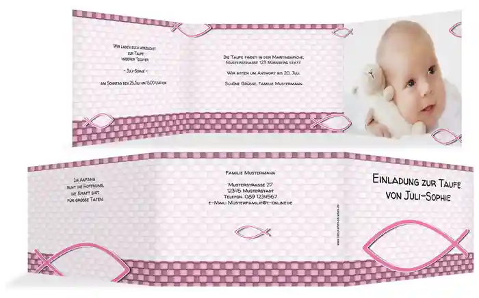 Einladungskarte Taufe Jesusfisch