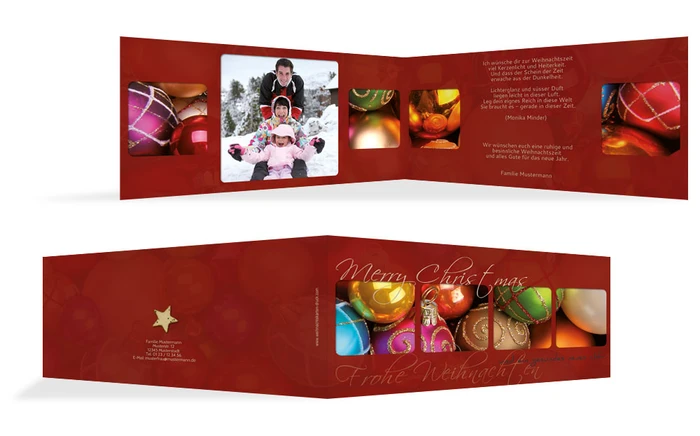 Weihnachtsgrußkarte Privat Christbaumkugeln