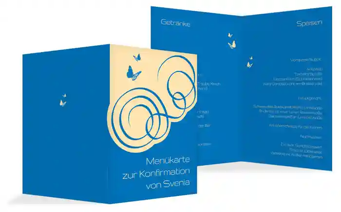 Menükarte Konfirmation Butterfly