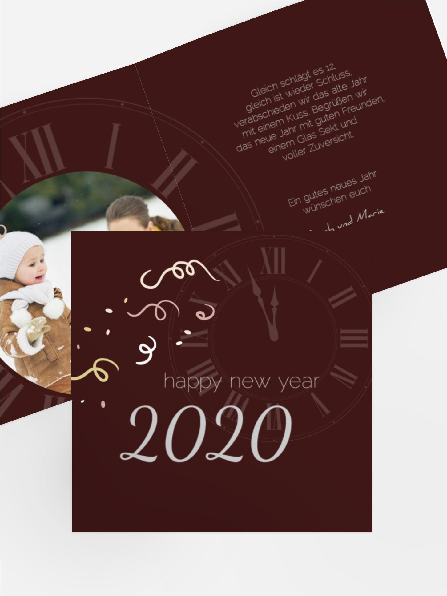 Neujahrskarte Kurz vor 12