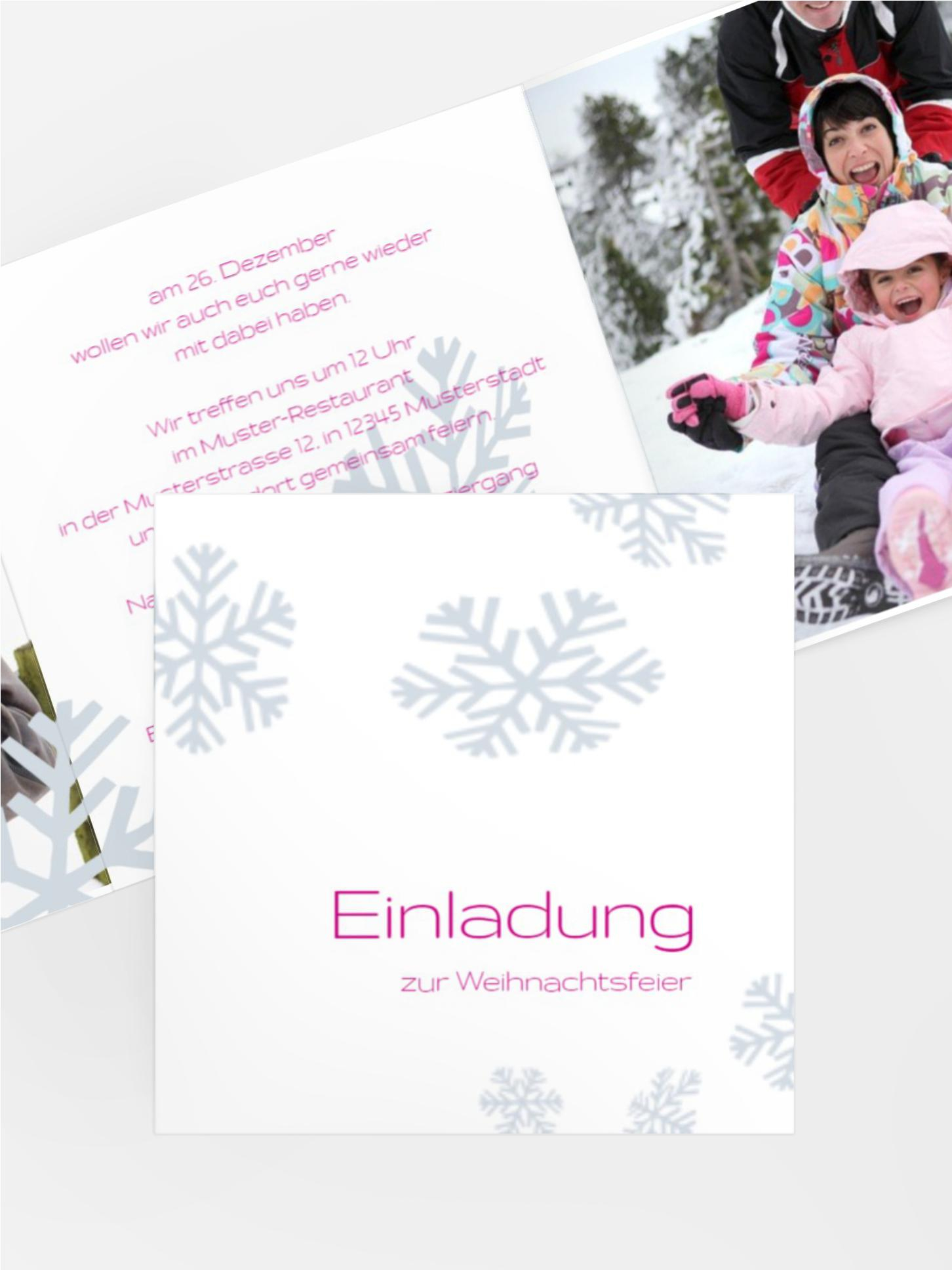 Weihnachtseinladung Privat Schneesturm