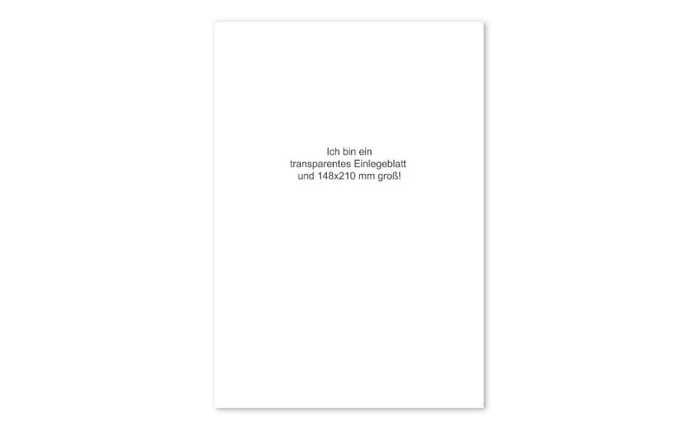 transparentes Einlegeblatt 148x210 mm