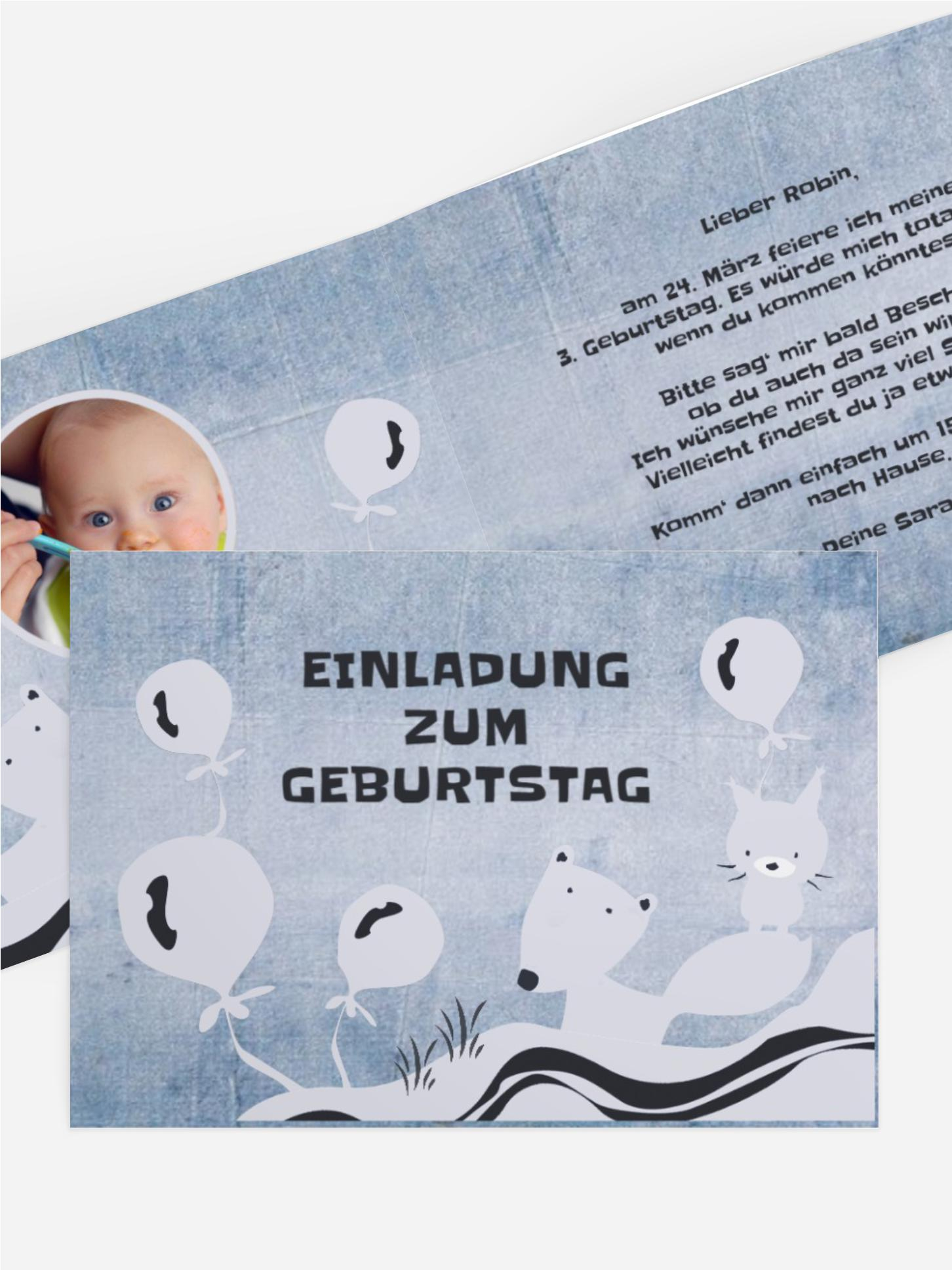 Kindergeburtstagseinladung "Tierchen mit Foto"