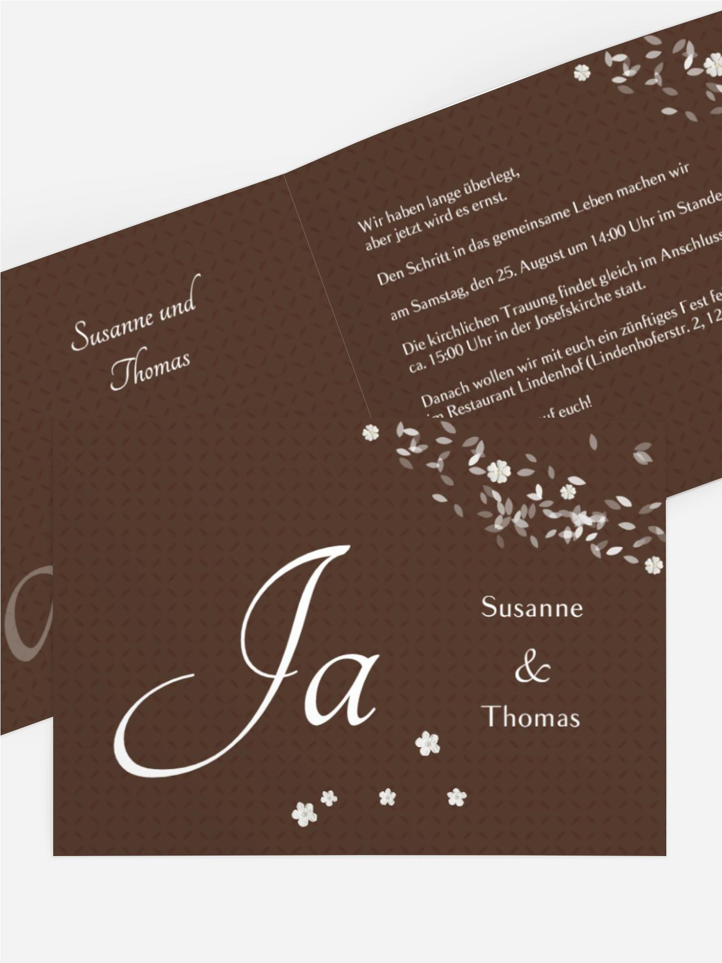 Einladungskarte romantic flower