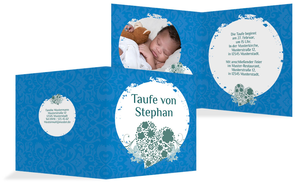Taufe Dankeskarte Kreise