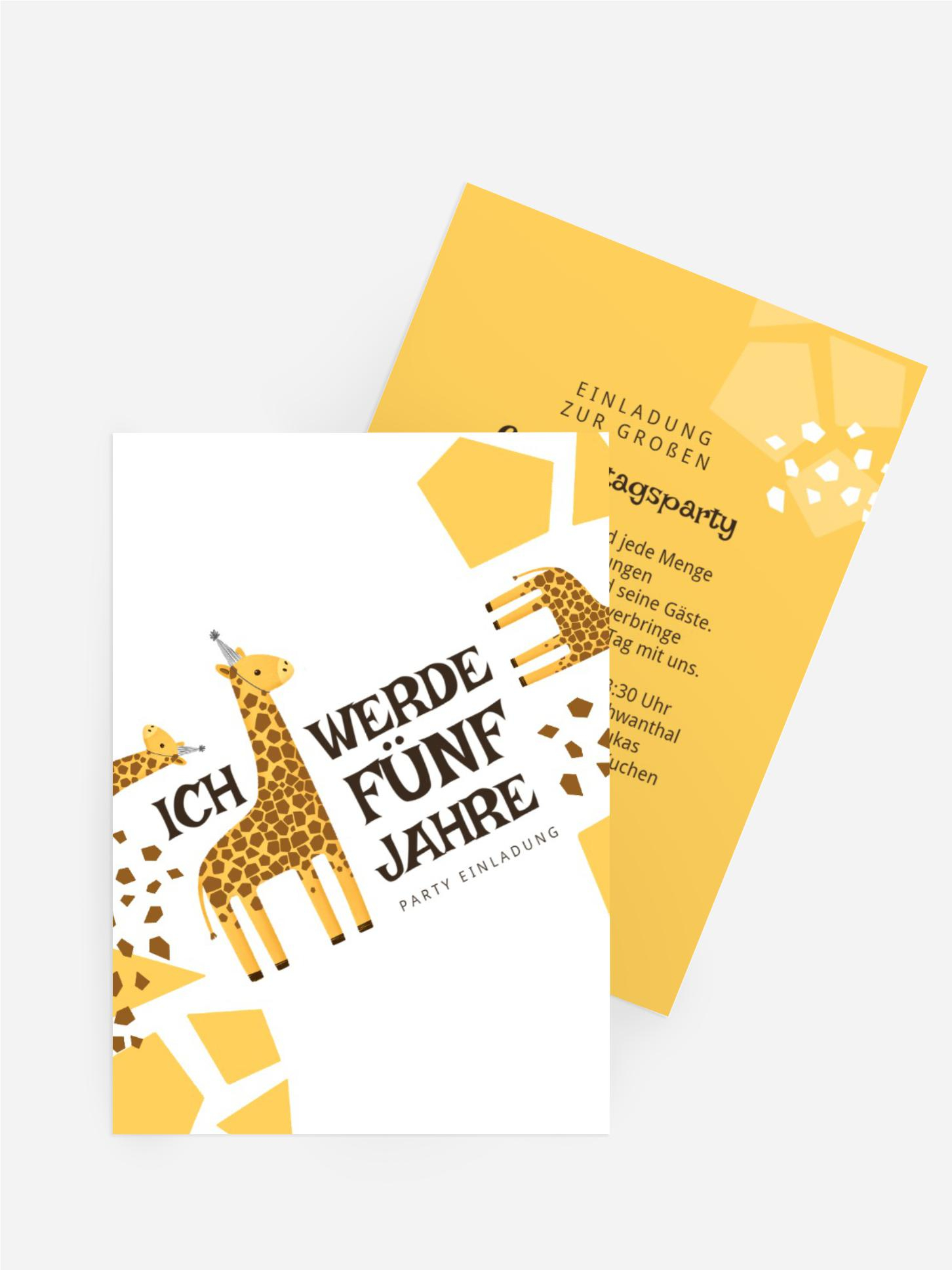 Kindergeburtstagseinladung Giraffeparty