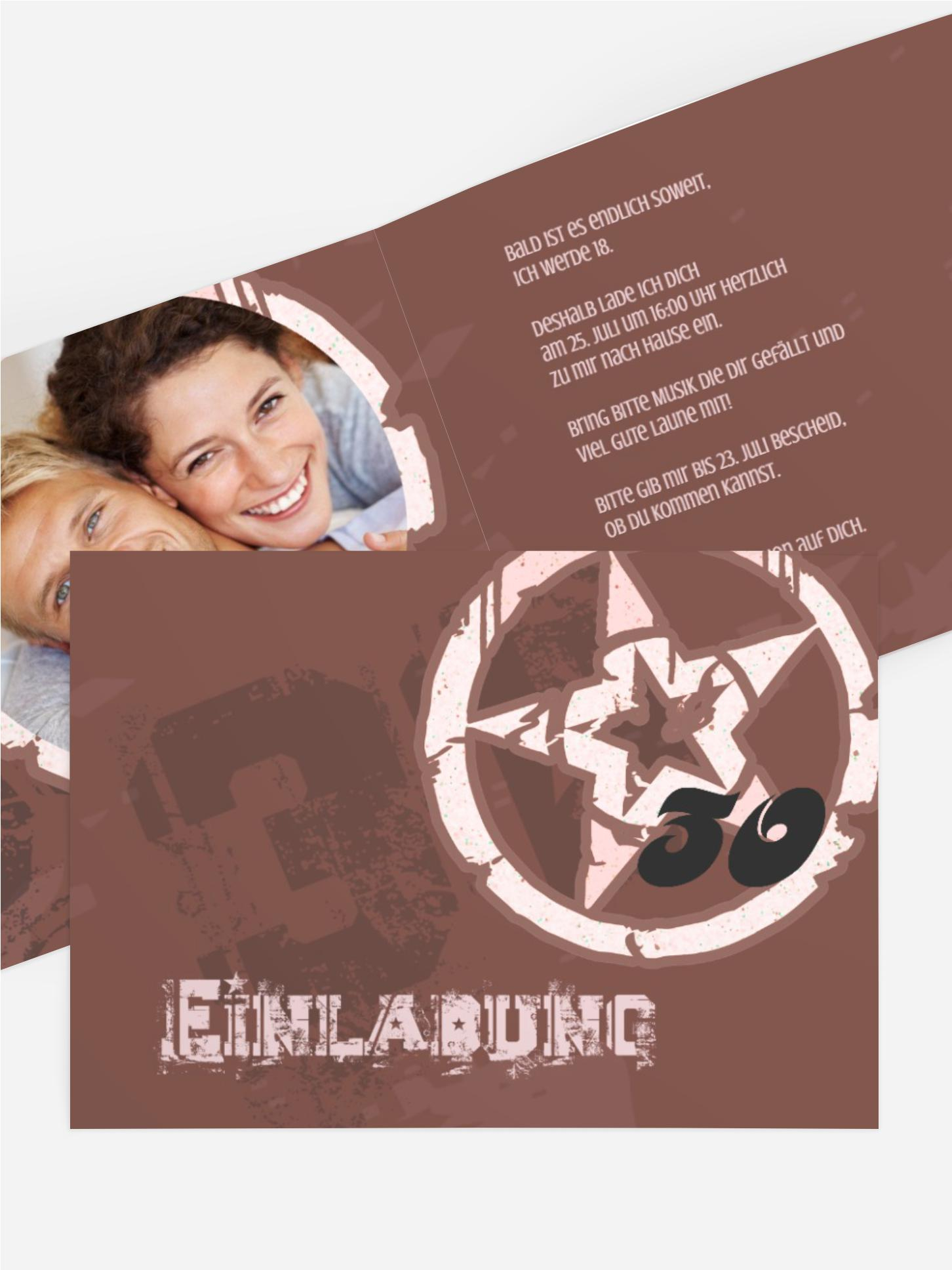 Einladungskarte zum Geburtstag star style 30 Foto