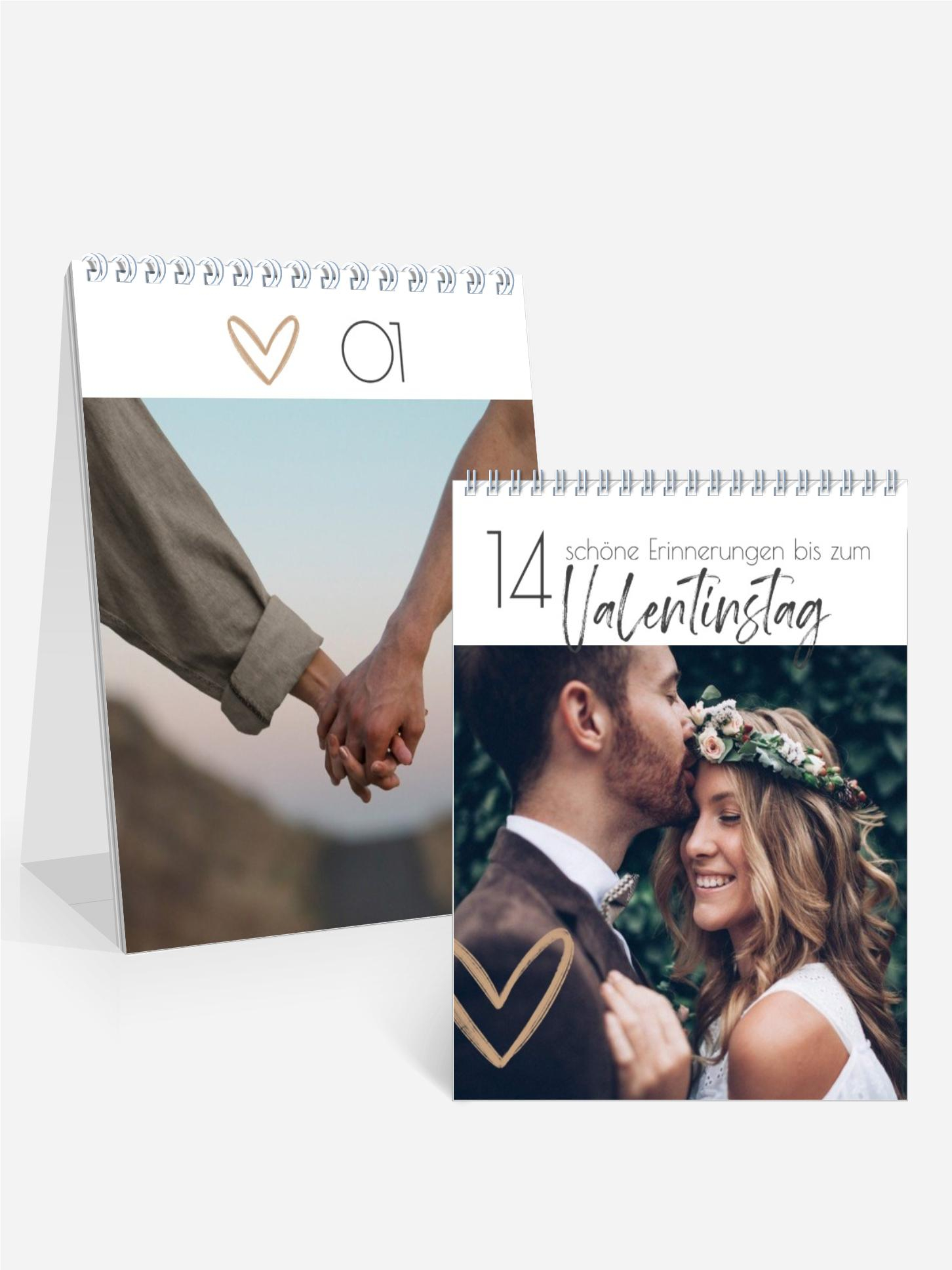 Valentinstag Kalender Herz aus Gold Valentinstag Kalender Herz aus Gold