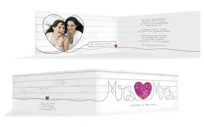 Hochzeitseinladung Mrs+Mrs