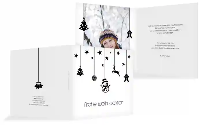 Grußkarte zu Weihnachten Privat Schmuckelemente