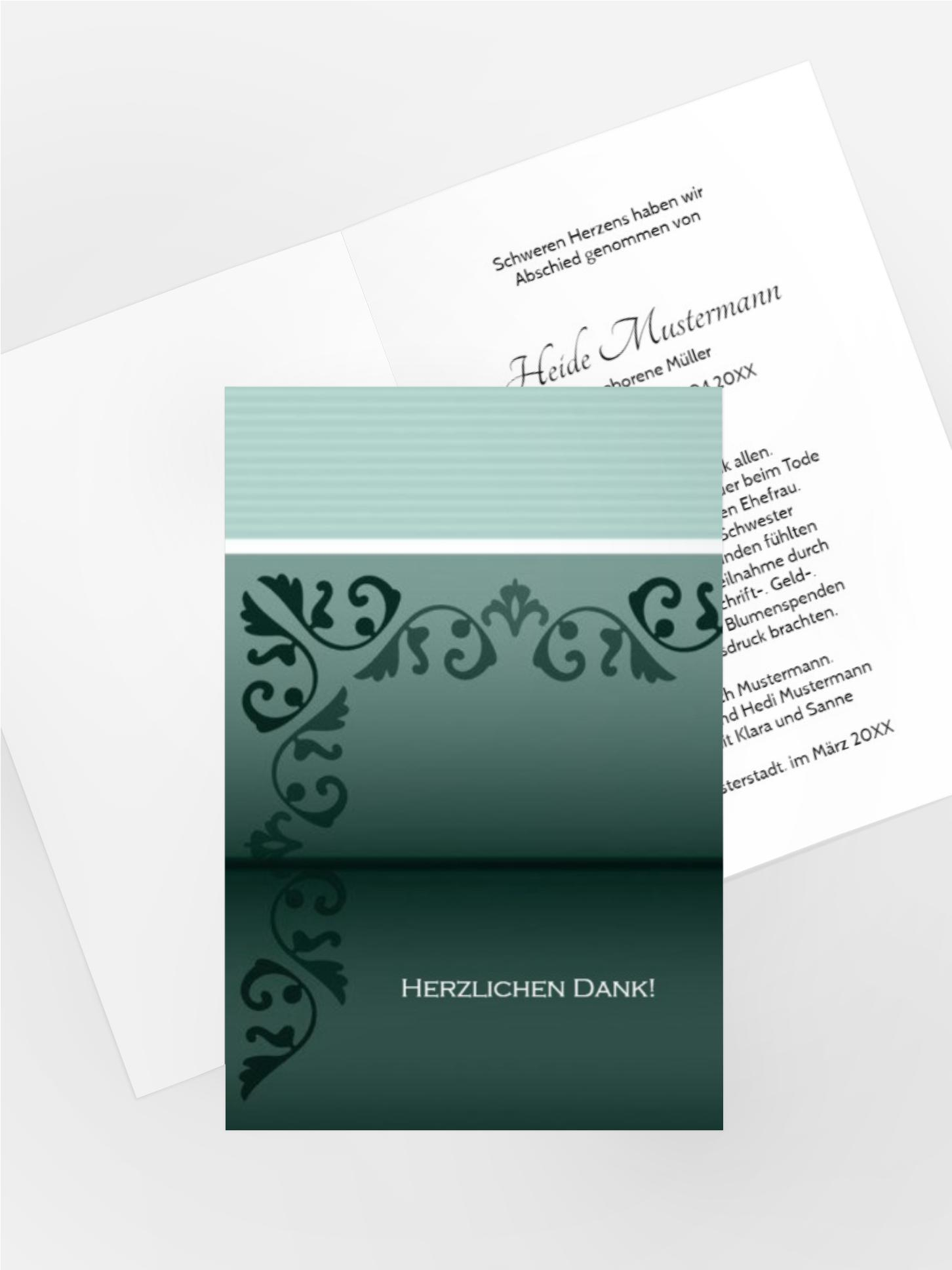 Dankeskarte Briefpapier hoch