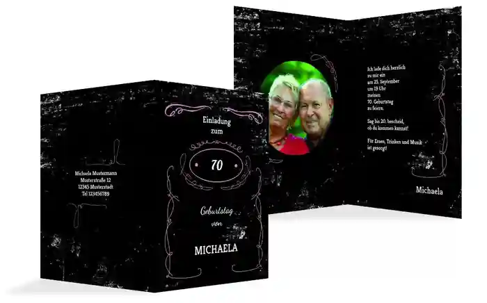 Geburtstagseinladung 70 Jackcard Foto