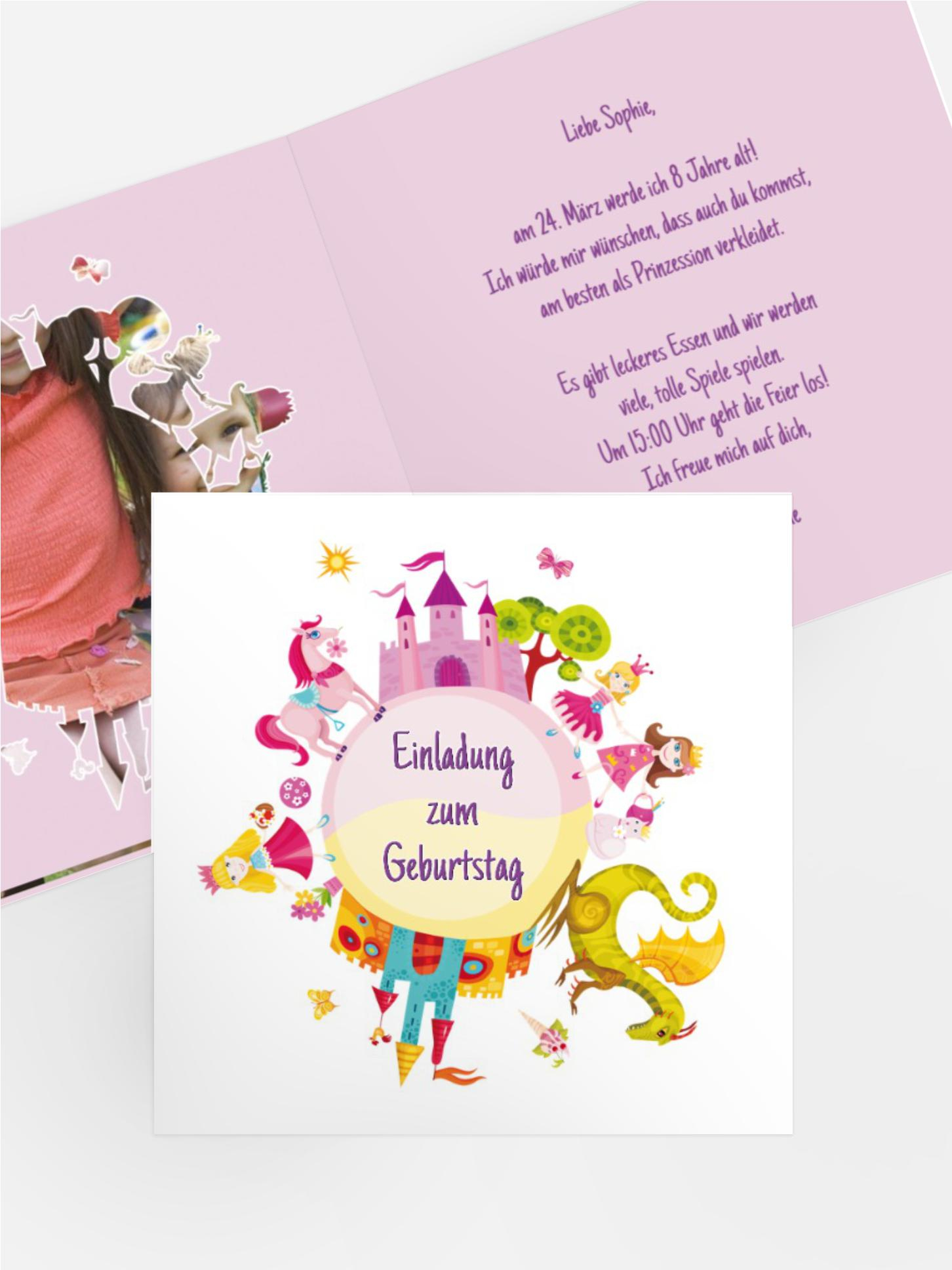 Geburtstagseinladung Traumprinzessin Foto