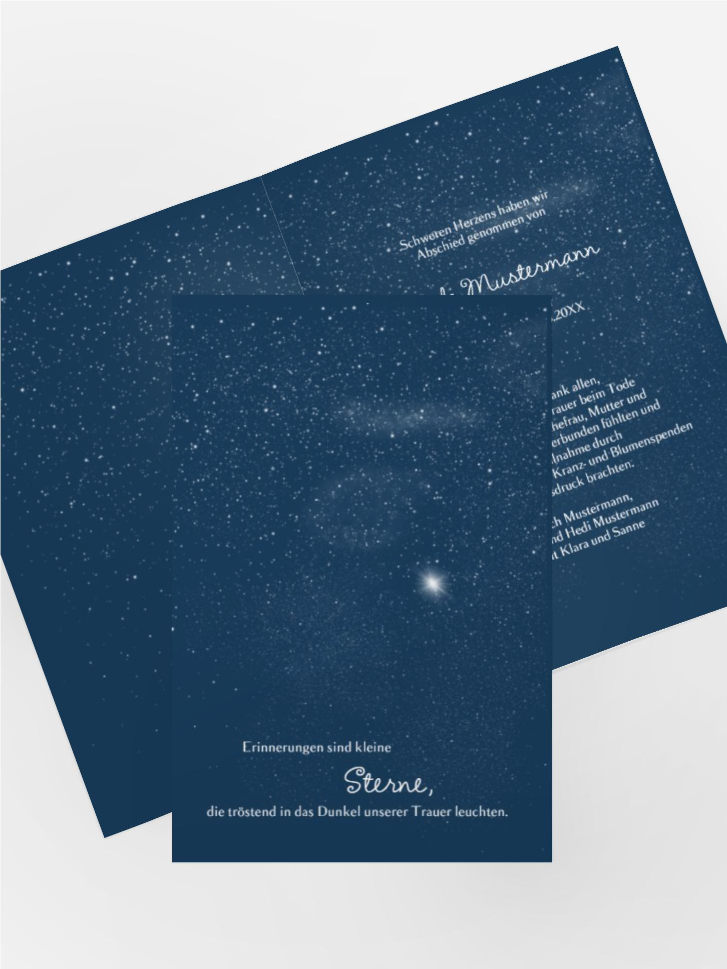 Dankeskarte starry sky hoch