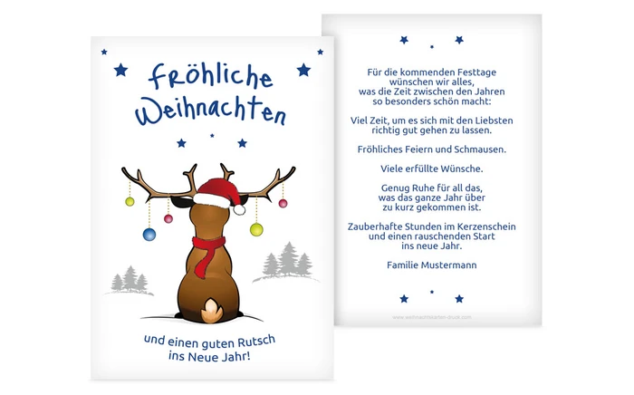 Weihnachtsgrußkarte Privat Rudolph