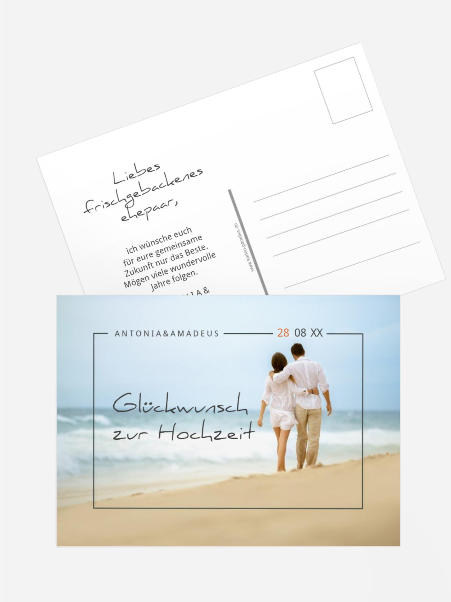 Glückwunschkarte zur Hochzeit Zusammen