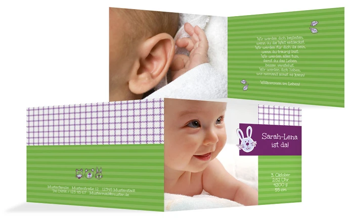 Geburtdankeskarte Grid Geburtdankeskarte Grid