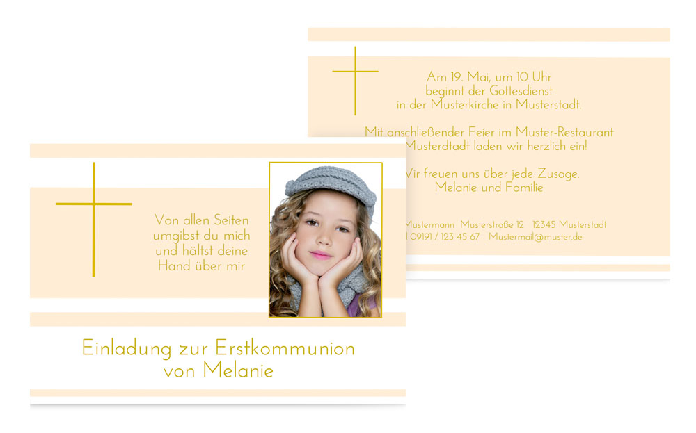 Kommunionseinladung Kreuz Kommunionseinladung Kreuz