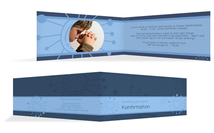 Einladungskarte Kommunion Blumen