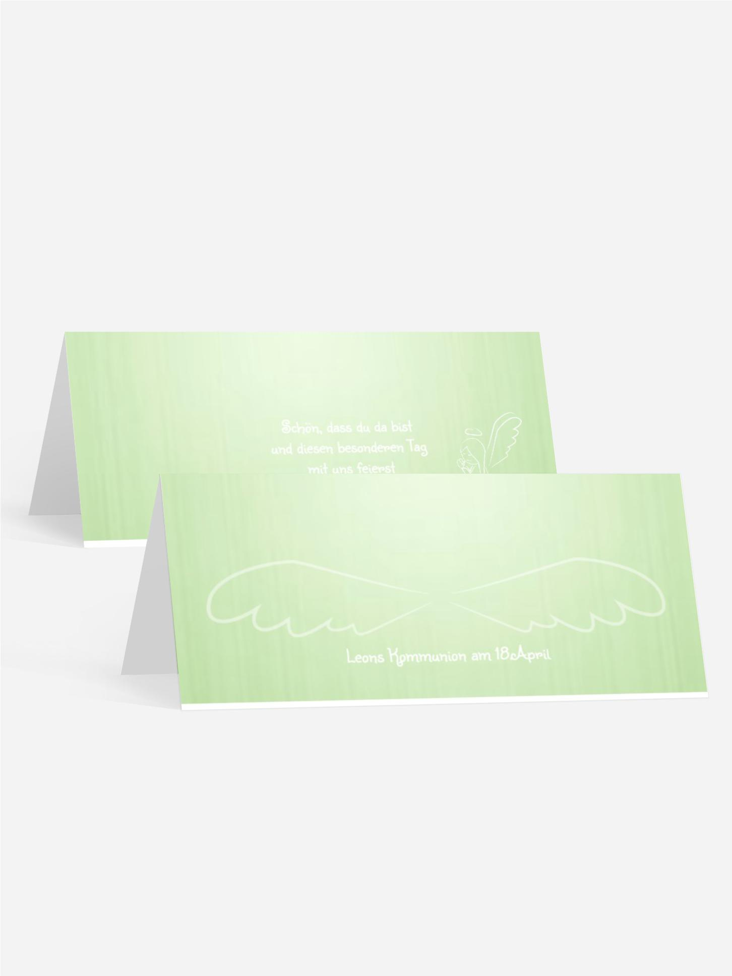 Tischkarte Kommunion Angel Wings