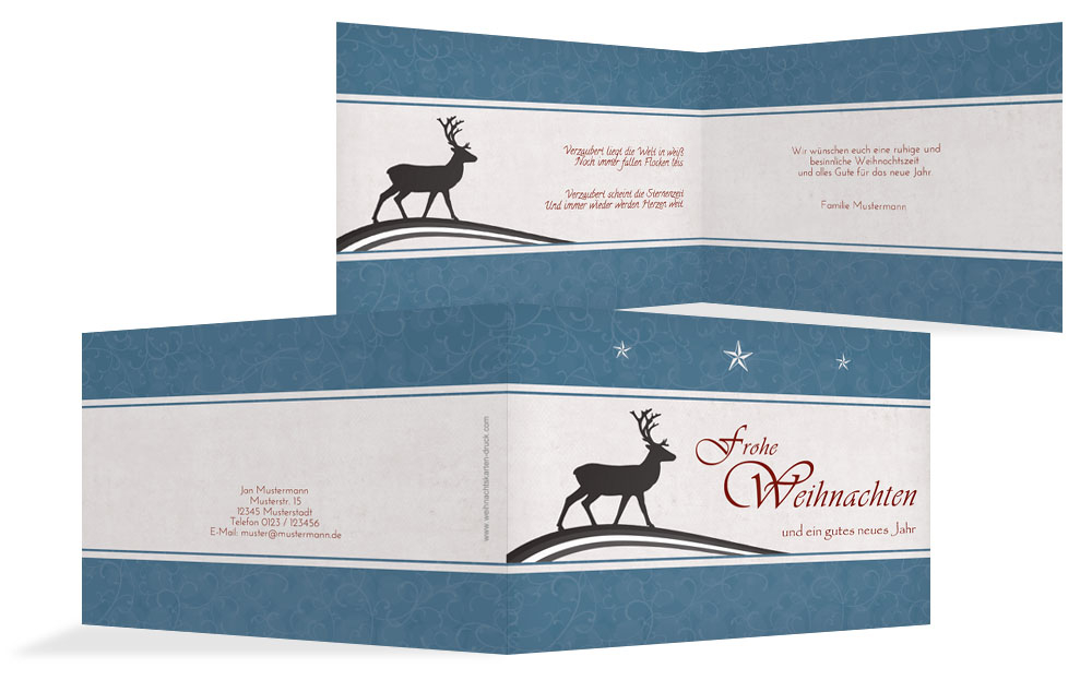 Weihnachtskarte Privat classic Elch
