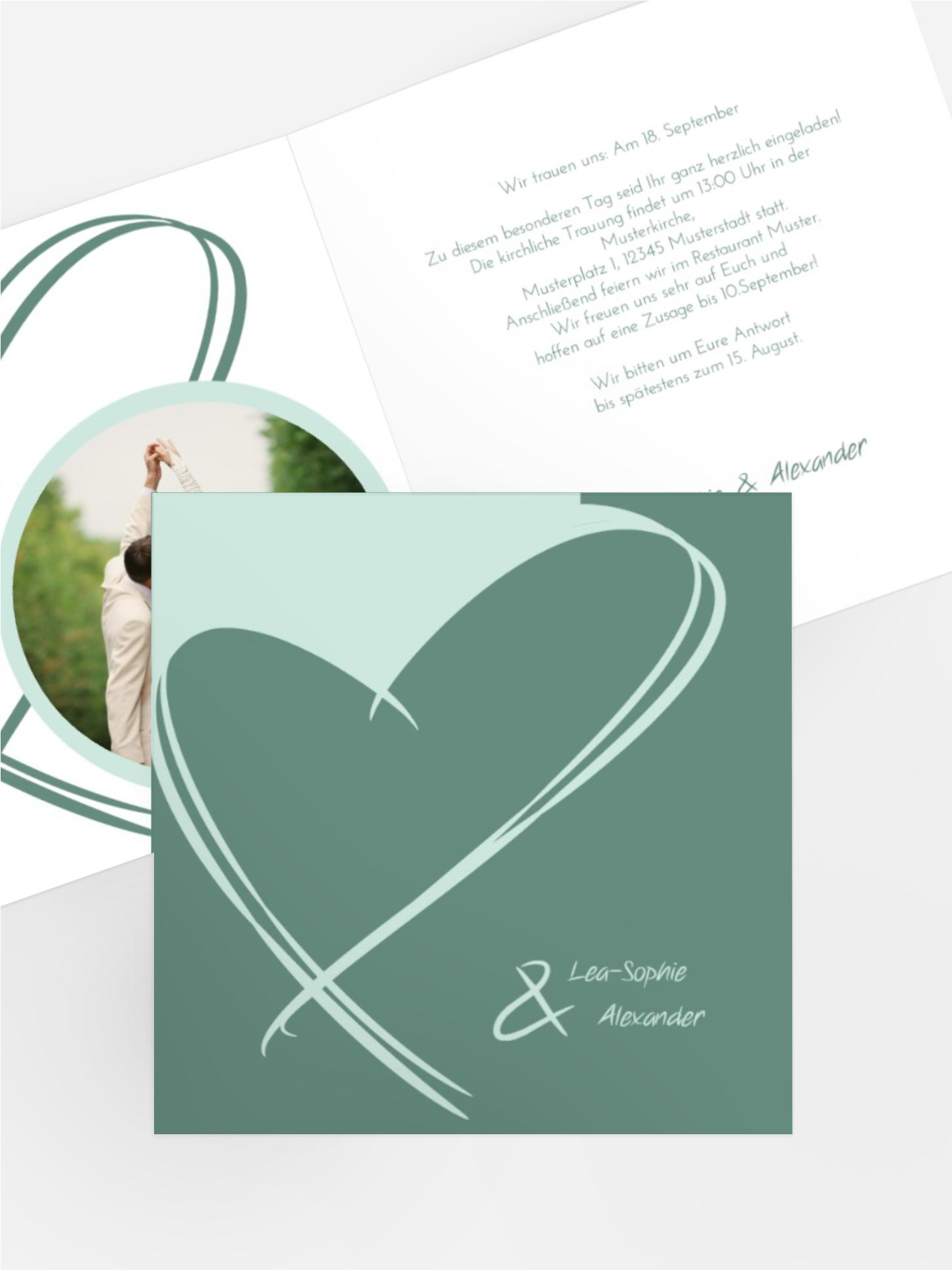 Einladungskarte Doppelherz