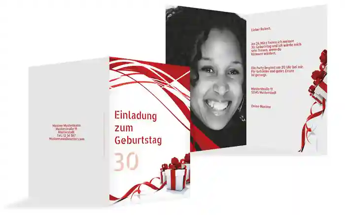 Geburtstagseinladung Schleifenband Foto 30