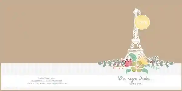 Danksagung zur Hochzeit Paris