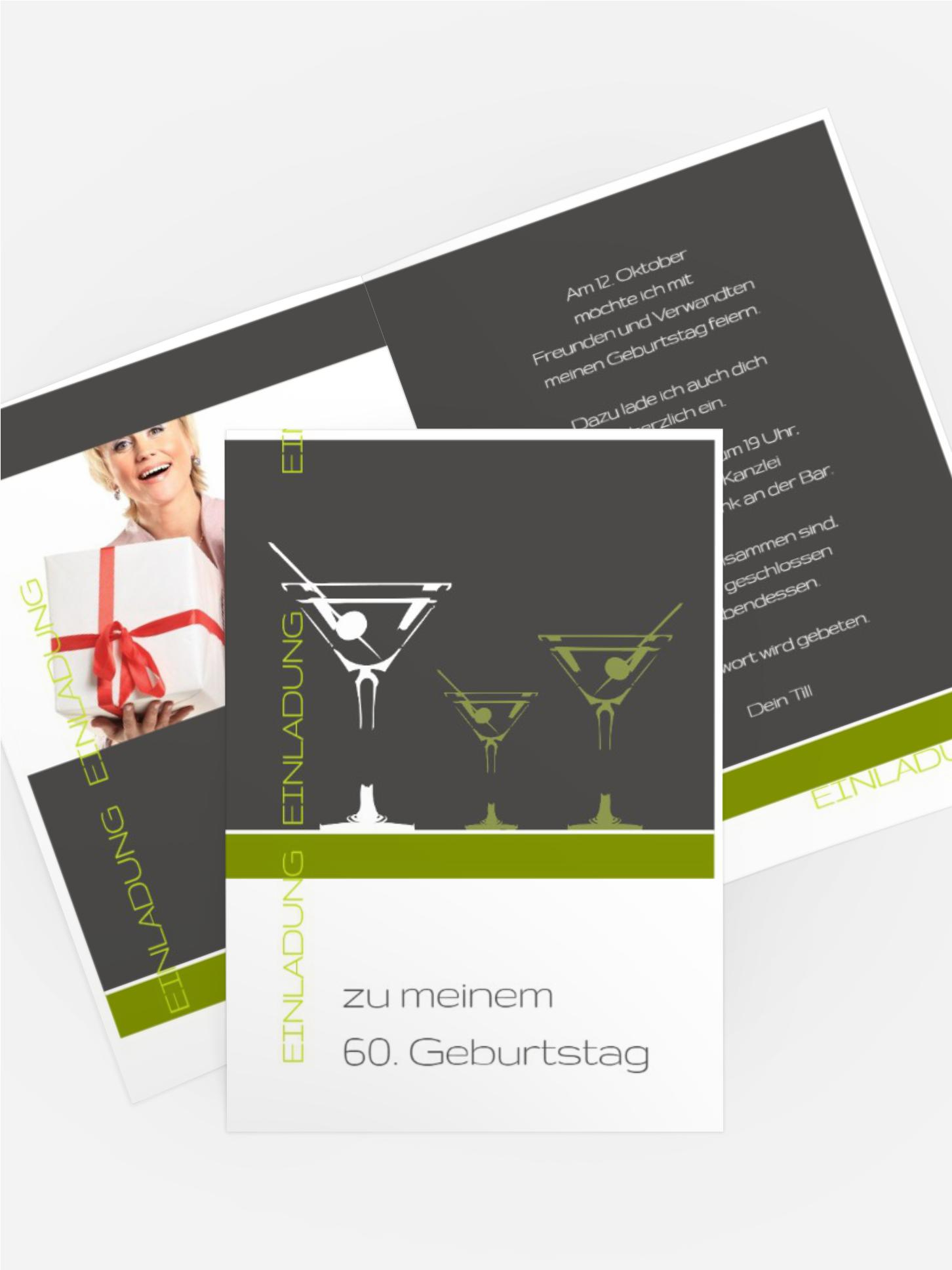 Einladungskarte Geburtstag Martini Foto