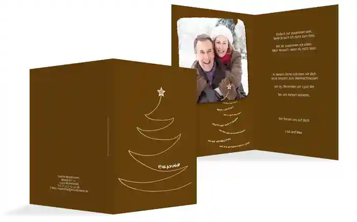 Einladung zur Weihnachtsfeier Privat Schriftbaum