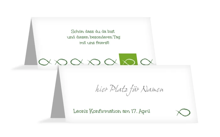 Tischkarte Konfirmation Fische Tischkarte Konfirmation Fische