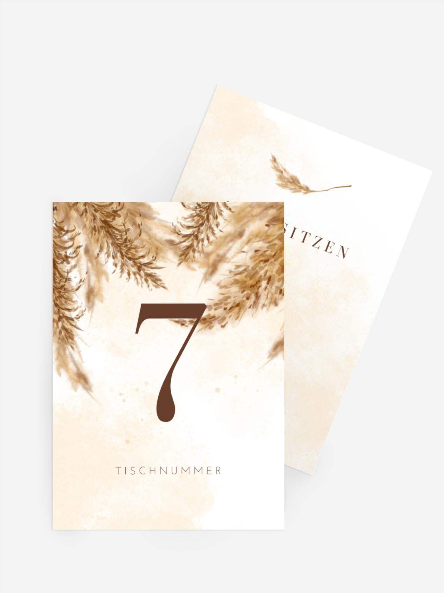 Tischnummer Hochzeit Kornfeld