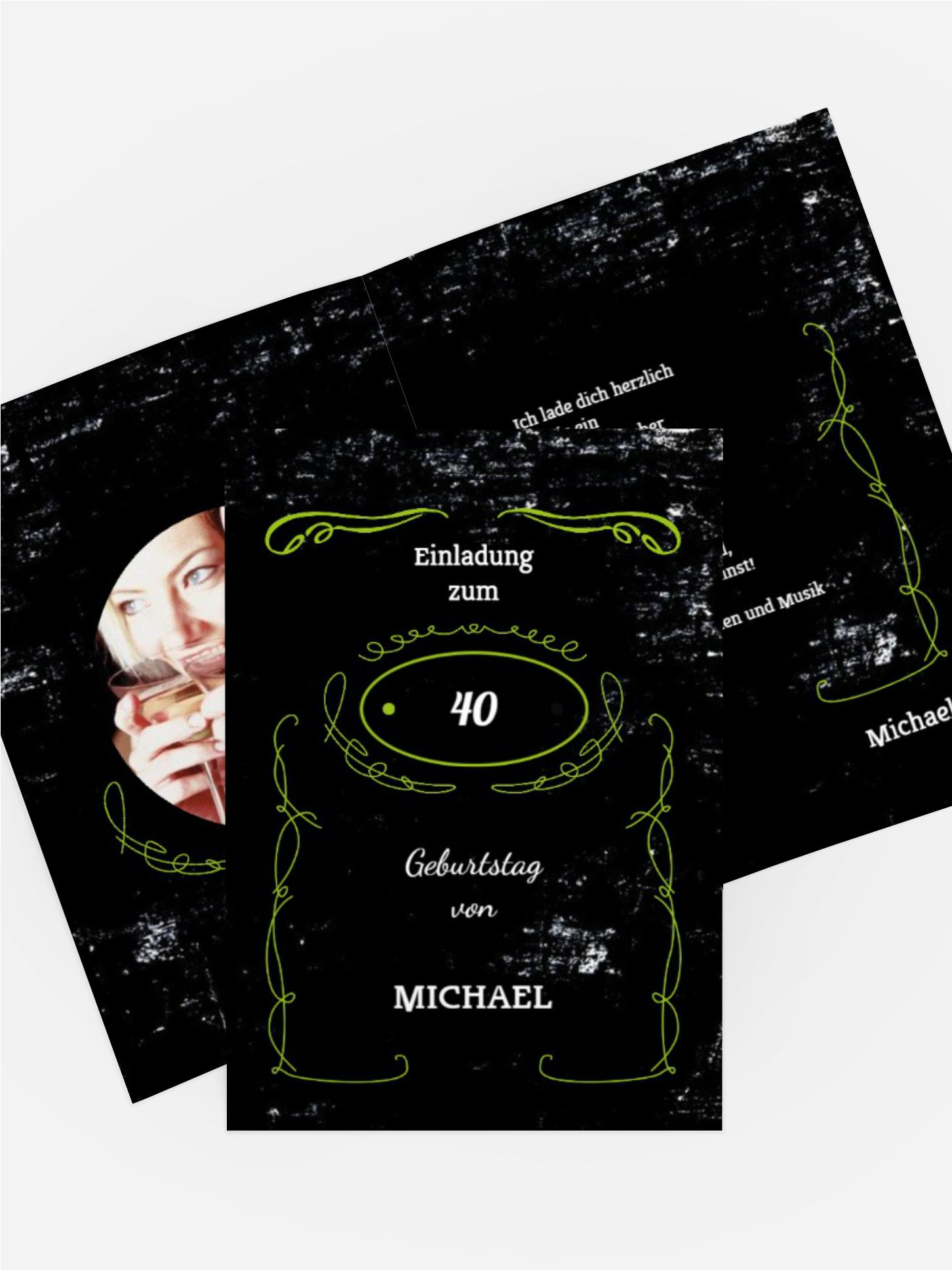Geburtstagseinladung 40 Jackcard Foto