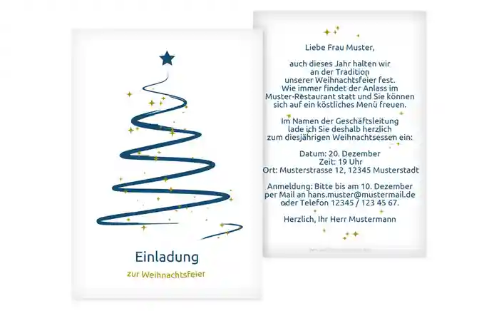 Einladungskarte Weihnachten Geschäft Wunderbaum