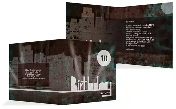 Einladung zum 18. Geburtstag City Lights