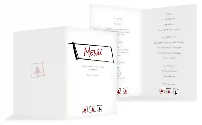 Weihnachts Menükarte Bäumchenbild