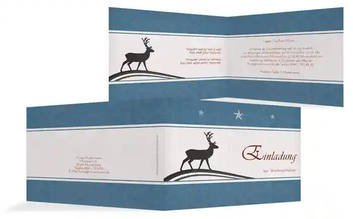Weihnachtseinladung Geschäftlich classic Elch