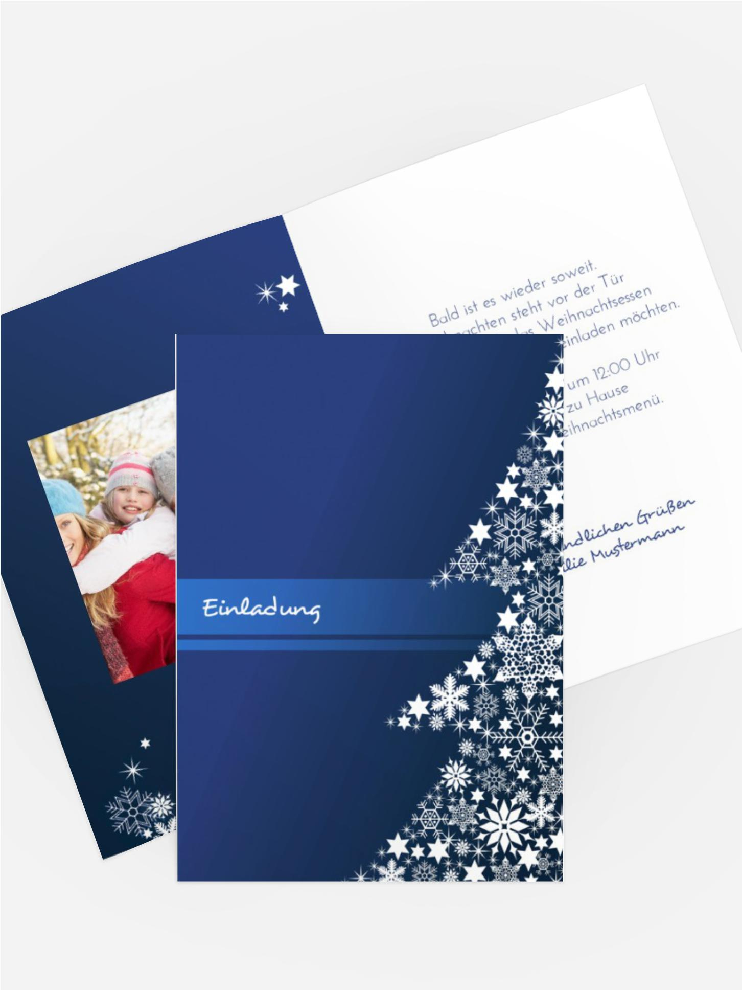 Weihnachts Einladungskarte privat Sternenbaum