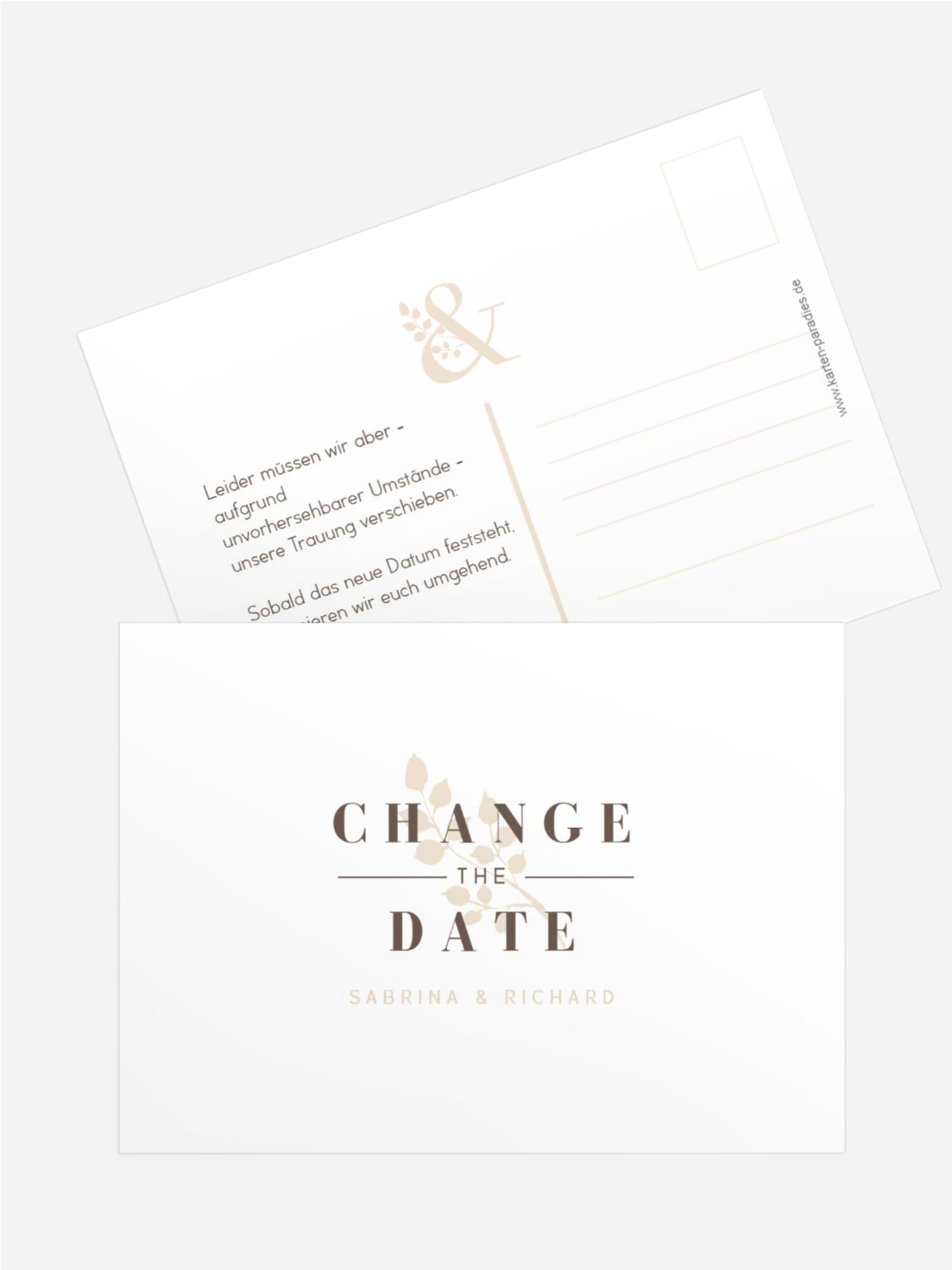 Change The Date Karte &-Zweig