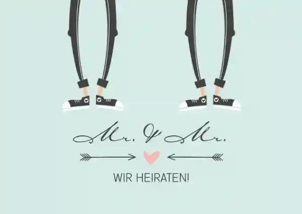 Antwortkarte zur Hochzeit Pärchen - Männer