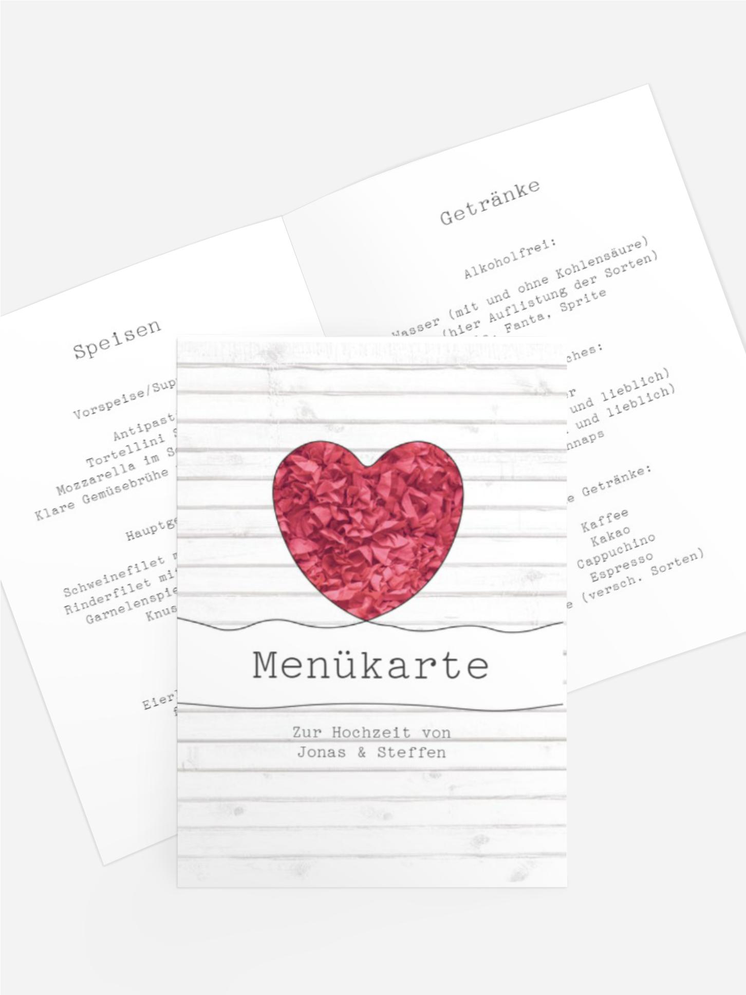Menükarte zur Hochzeit Mr+Mr Menükarte zur Hochzeit Mr+Mr