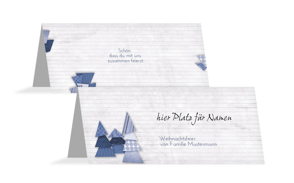 Tischkarte Weihnachten Schnipselbaum