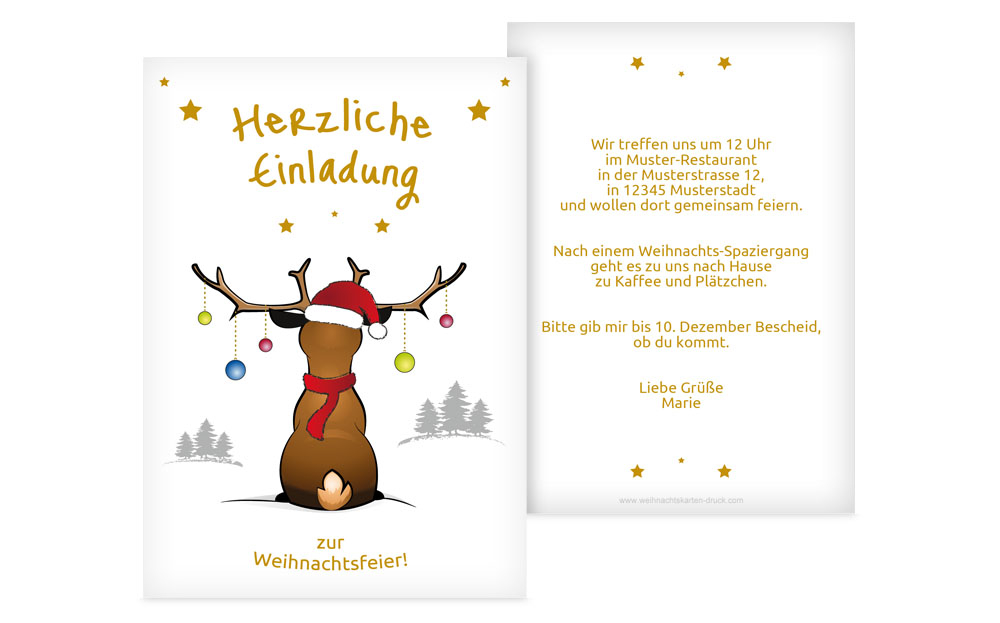 Weihnachtseinladung Privat Rudolph Weihnachtseinladung Privat Rudolph