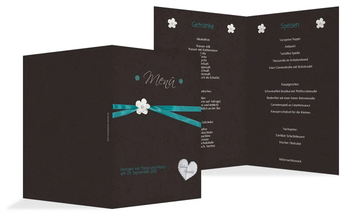 Menükarte sanfte Blüte