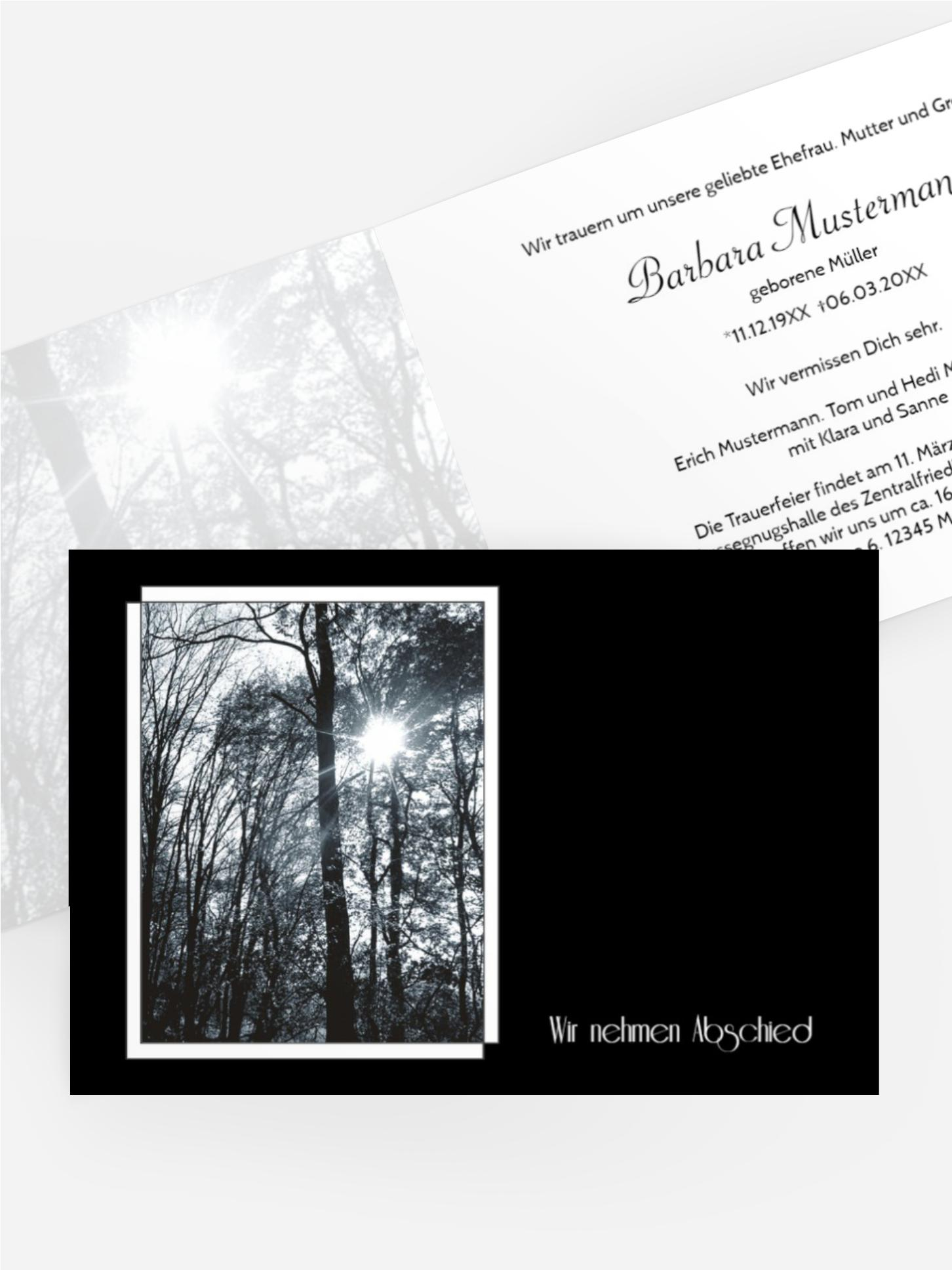 Trauerkarte Wald quer