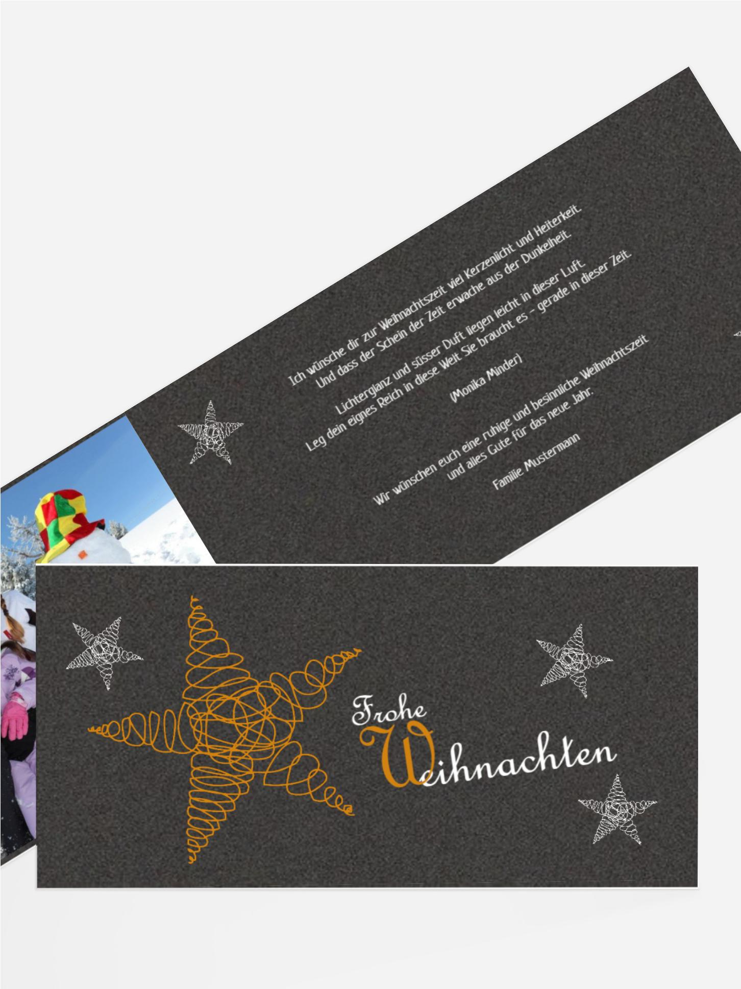 Weihnachten Grußkarte Privat Curly Star