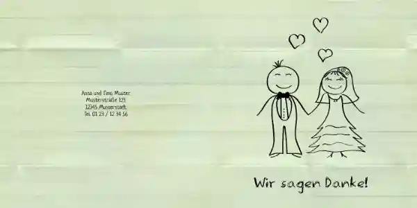 Danksagungskarte zur Hochzeit Sweet Love