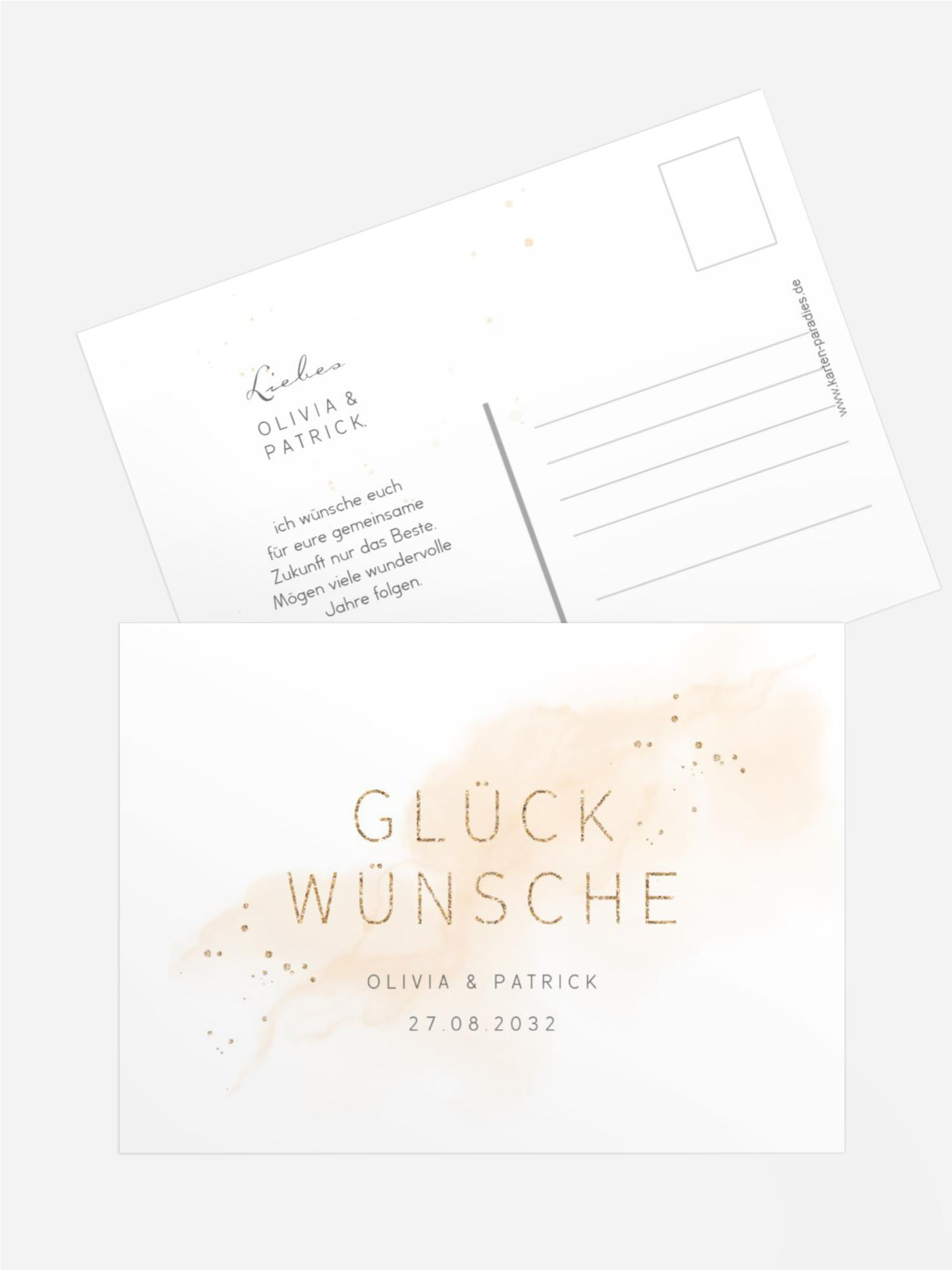 Glückwunschkarte zur Hochzeit Sanfter Nebel