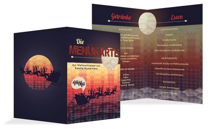 Weihnachtsmenükarte Hohoho